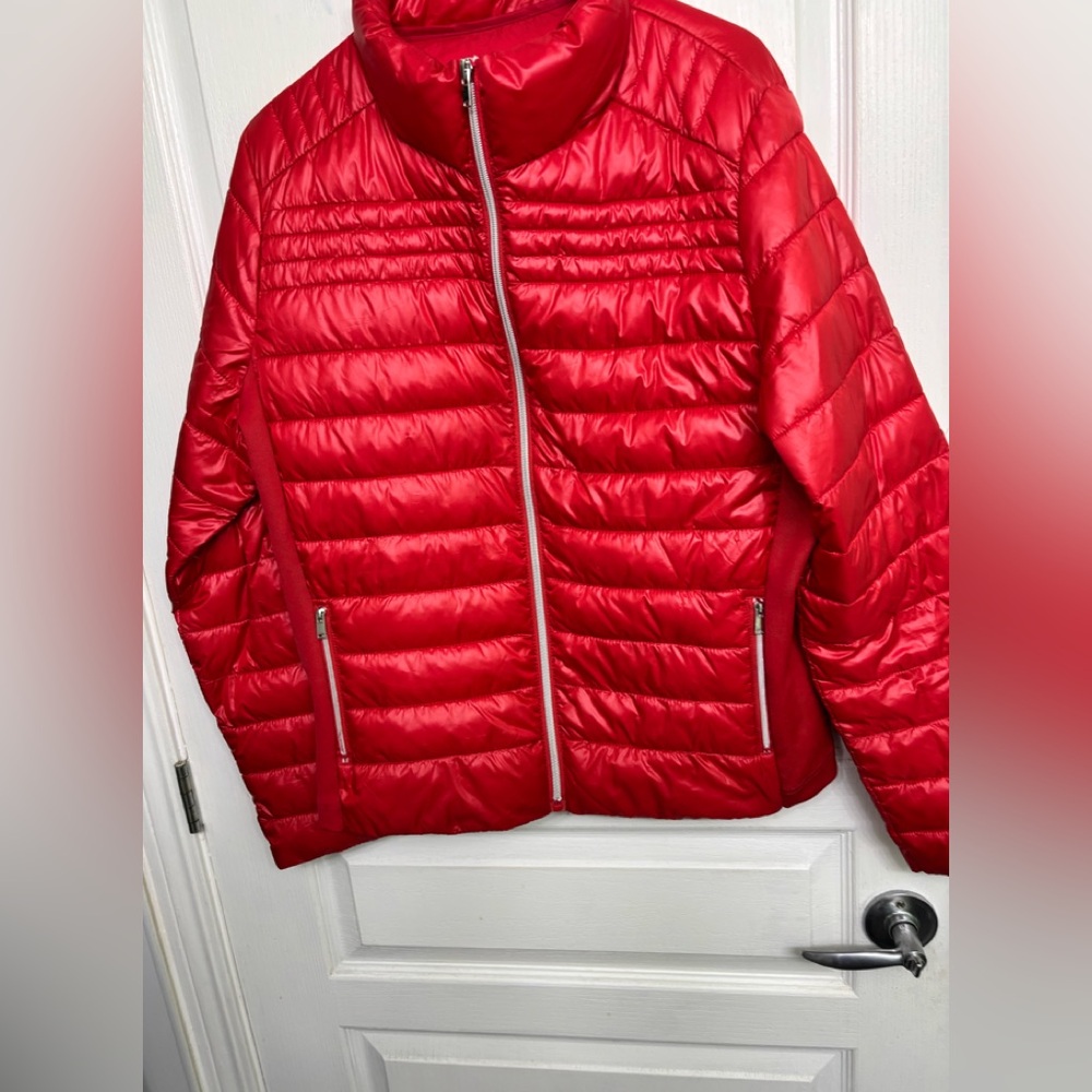 Cavalini Los Angeles Outerwear Vibrant Red Outerwear Puffer Jacket Size XL New